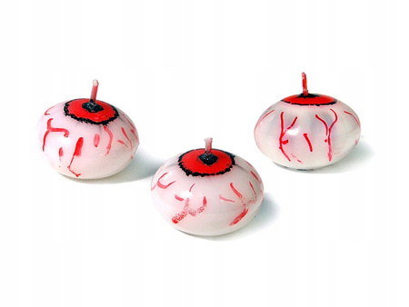 Elegancka świeczka pływająca OKO dysk BIAŁY Ozdoba na Stół Halloween 4cm