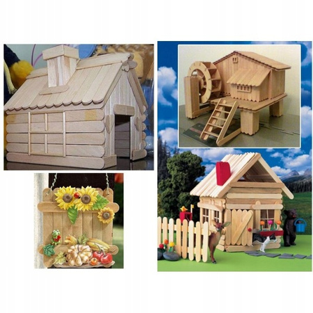 Patyczki drewniane MOTYLKI do lodów zaokrąglone kreatywne 72x17x2mm 50szt