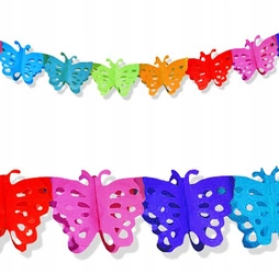 Girlanda kolorowe MOTYLKI na urodziny chrzest 360c