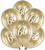DUŻE Balony ZŁOTE chromowane GLOSSY BIAŁE 60 na urodziny jubileusz 30cm 6sz