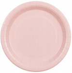 Talerzyki Papierowe Różowe na Urodziny Roczek Komunię Light Pink 23cm 6szt