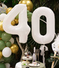 Balon foliowy CYFRA BIAŁA 4 na urodziny jubileusz rocznicę imprezę 100cm