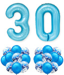 Zestaw NIEBIESKI na 30 URODZINY 100cm DUŻE balony