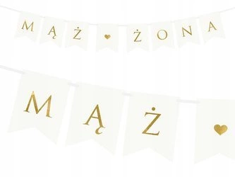 BANER MĄŻ ŻONA napis złoty WESELNY na ślub 110cm