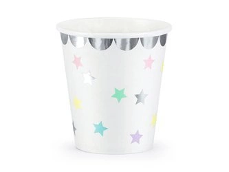 Kubeczki papierowe na urodziny Jednorożec Gwiazdki