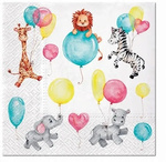 Serwetki Zwierzątka Baloniki Child Fun na Urodziny Roczek Party 33cm 20szt