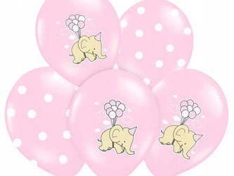 Balony RÓŻOWY SŁONIK na urodziny party roczek 5szt