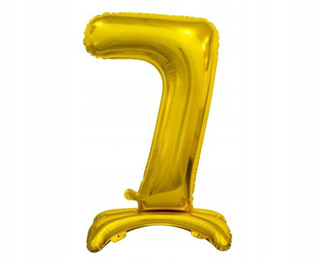 Stojący balon folia Cyfra 7 ZŁOTY 74cm urodziny