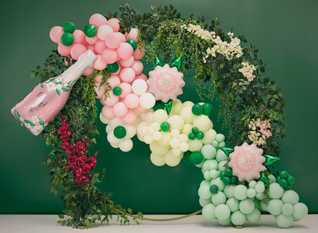 Duży Balon foliowy Kwiat Różowy Kwiatek na urodziny roczek party 70x62cm