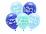 Ekologiczne Balony NIEBIESKIE na urodziny chłopca HAPPY BIRTHDAY 26cm 5szt