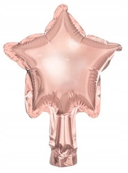Balony foliowe RÓŻOWE ZŁOTO 12cm GWIAZDKA 25 sztuk