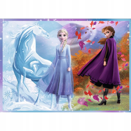 Puzzle KRAINA LODU Podróż w nieznane FROZEN ELZA ANNA OLAF 4w1 TREFL 4+
