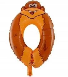 Balon foliowy ZWIERZĄTKA cyfra 0 na urodziny MAŁPA