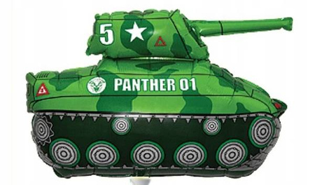 Balon foliowy CZOŁG zielony na urodziny Panther