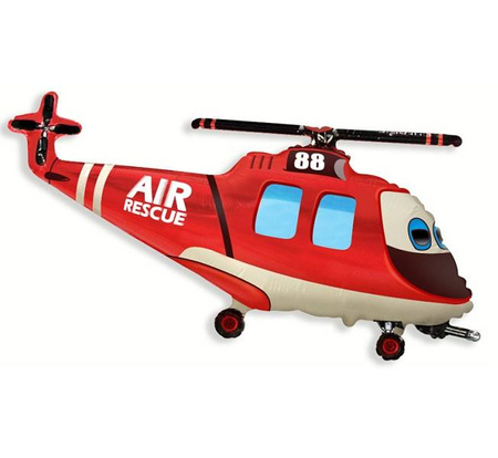 Balon foliowy Helikopter Czerwony na urodziny 35cm