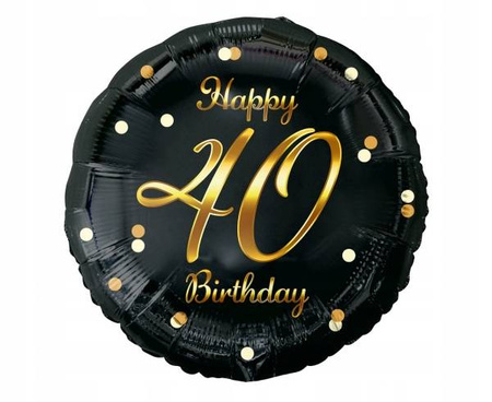 Balon foliowy ZŁOTY Happy 40 Birthday na urodziny