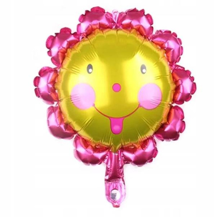 Balon foliowy różowy KWIATUSZEK na urodziny 36cm