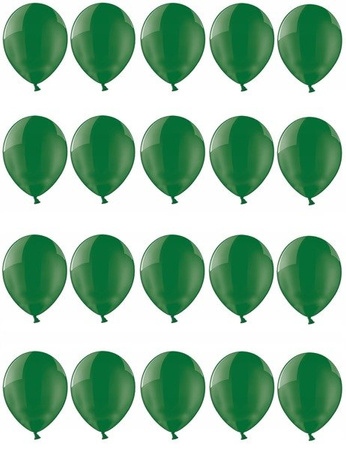 Balony 25cm Zielone Przezroczyste 20szt na ślub