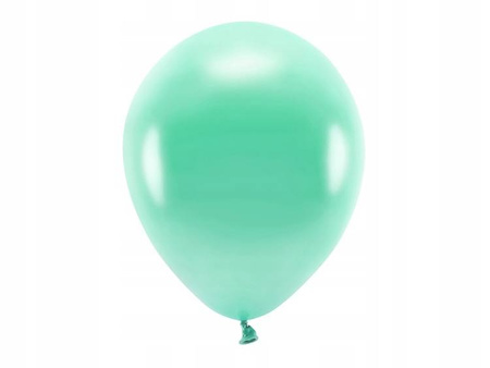 Balony ECO 30cm metaliczne C. MIĘTA 10szt urodziny
